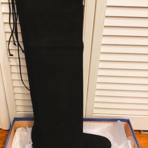 Stuart Weitzman Lowland Black Suede Over The Knee Boots - Picture 7 of 10